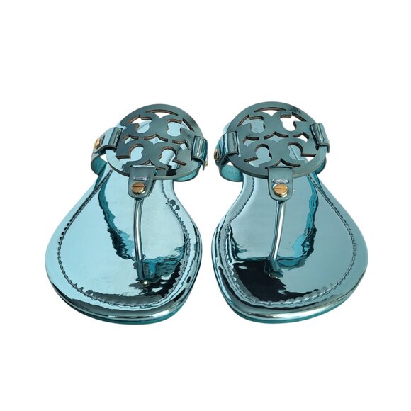 Tory Burch Miller Metallic Sandals in Teal Women's Size 8, 10, 11 - Picture 5 of 11